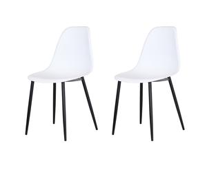 Pair of Aspen Curve Chairs, Plastic Seat With Black Metal Legs - Various Colours
