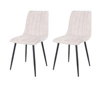 Core Products Aspen Straight Stitch Natural Dining Chair Black Tapered Legs Pair, Cream
