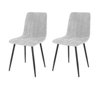 Core Products Aspen Set of 2 Grey and Black Straight Stitch Cord Dining Chair - Wilko