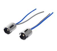 Pair of BA15d 1142 Bulb Holder Socket Connectors for Camper Car Boat Marine - Dual Contact Base