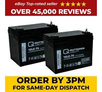 Pair of batteries 12V 77Ah Lead acid battery Cycle type AGM Q-Batteries 12LC-75