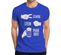 Pair of Beer Scissors Stone Funny JGA Birthday Party Beer Mug Humour Men's T-Shirt, blue, M