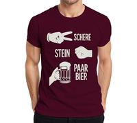 Pair of Beer Scissors Stone Funny JGA Birthday Party Beer Mug Humour Men's T-Shirt, burgundy, L