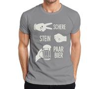 Pair of Beer Scissors Stone Funny JGA Birthday Party Beer Mug Humour Men's T-Shirt, gray, S