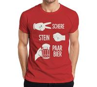 Pair of Beer Scissors Stone Funny JGA Birthday Party Beer Mug Humour Men's T-Shirt, red, L