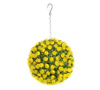 Pair of Best Artificial 23cm Yellow Rose Hanging Basket Flower Ball