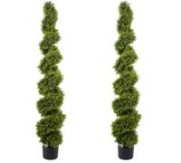 Pair Of Best Artificial Cedar Spiral Trees - Suitable For Outdoor Use (6ft)