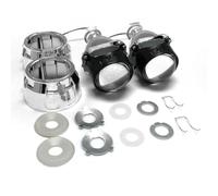 Pair of Bi-Xenon HID Mini H1 Projector Lenses RHD Chrome Shrouds | RHD