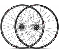 Pair of Bicycle Wheels 26 Inch MTB Alloy Rims Double Wall Front and Rear Wheels Disc Brake Hub Cassette Flywheel 7/8/9/10 Speed 32H B,26in(C)