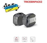 Pair Of Black GIVI TREKKER LITE 35 LT Side Luggage With Gray Plastic Inserts