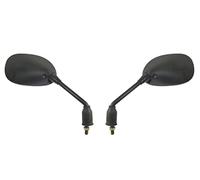 Pair of black motorcycle mirrors, 8mm, rectangle with 110mm stem, compatible with/replacement for Yamaha.