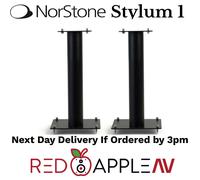 Pair of Black Norstone STYLUM 1 50cm High Universal Steel Speaker Stands