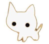 Pair of Black White Enamel Pins: Cat with Knife & Witch Brooch, Creative Pin, Klein, Non-precious metal