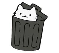 Pair of Black White Enamel Pins: Cat with Knife & Witch Brooch, Creative Pin, Klein, Non-precious metal