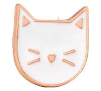 Pair of Black White Enamel Pins: Cat with Knife & Witch Brooch, Creative Pin, Klein, Non-precious metal