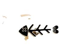 Pair of Black White Enamel Pins: Cat with Knife & Witch Brooch, Creative Pin, Klein, Non-precious metal