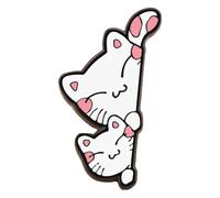 Pair of Black White Enamel Pins: Cat with Knife & Witch Brooch, Creative Pin, Klein, Non-precious metal