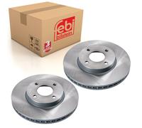 2x Brake Discs Pair Vented fits NISSAN NOTE E12 1.2 Front 2012 on 260mm Set Febi