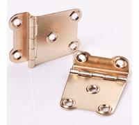Pair of Brass Crank Surface Hinges - 38mm/1.5" Chest/Cabinet/Wardrobe/Furniture Hinges