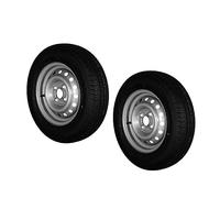 PAIR of Brenderup Kayak Trailer Wheel & Tyre 155/80R13 4- Stud 100mm/4" PCD - Lichfield Trailer Centre