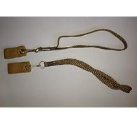 Pair of brown walking stick wrist straps.