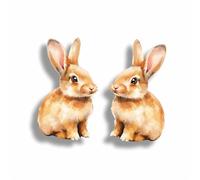 Pair of Bunny Vinyl Decals, Cute Rabbit Wall Stickers, for Ipad and Laptop | Cover Marks, Opaque Finish, No White Edges, Weatherproof, UK Manufactured, Qty:2 Use on Bins, Cars, Laptops and Bath