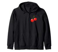 Pair of Cherries - Fruit Design Zip Hoodie