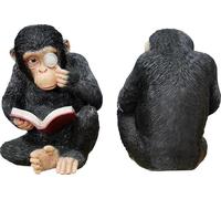 Pair of Chimpanzee Monkey Resin Book Shelf Bookends