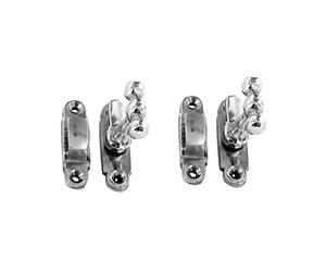 Pair of Chrome Cabinet Thumb Turn Lock Latch - 2 x 40mm