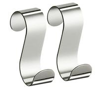 Pair of Chromed Stainless Steel Hooks for Bathroom Towel Warmers Smedbo UK Silver One Size