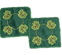 Pair of Coasters in an Emerald Irish Shamrock Design.