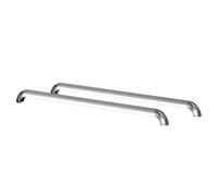 Pair of Compact Polished Bath Hand Grips | Chrome | Metal | 250mm x 20mm x 43mm