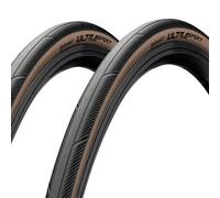 PAIR of Continental Ultra Sport III - Folding Tyres 700x28 Black/Brown