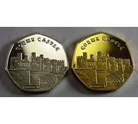 Pair of CONWY CASTLE Commemorative Coins 24ct Gold and .999 Silver. Albums/50p Collectors. Great British Castles 2019 Series