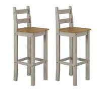 Core Products Corona Grey High Breakfast Bar Chair Pair, Grey