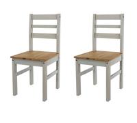 Core Products Linea Pair of Ladder Back Chairs Grey, Brown