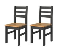Core Products Linea Pair of Ladder Back Chair Black, Brown