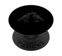 Pair Of Crows Crow Lover Raven Bird Silhouette Wildlife PopSockets Adhesive PopGrip
