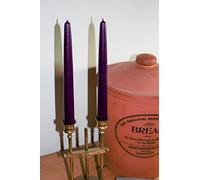 Pair of Deep Purple 9" Tall Traditional Dipped Pure Beeswax Candles