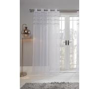 Pair of Diamante Voile Eyelet Net Curtains OHS White 140cm width x 220cm drop