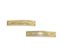 Pair of Double Straight Bar Clip-in End Barrettes, Hair Slides. (Gold)