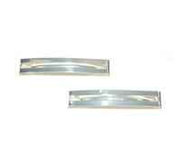 Pair of Double Straight Bar Clip-in End Barrettes, Hair Slides. (Silver)