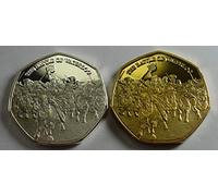 Pair of DUKE OF WELLINGTON, WATERLOO Silver & 24ct Gold Commemorative Coins Albums/50p Collectors, Coin Hunt. Arthur Wellesley