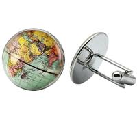 Pair of Earth World Globe Map Shirt Cufflinks Geography Teacher