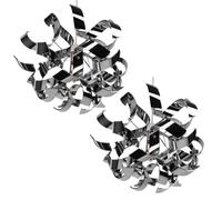 Pair of Easy Fit Chrome Finish Ribbon Swirl Ceiling Shades First Choice Lighting Silver One Size