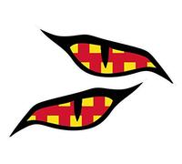 Pair Of Evil Eyes Eye Stickers With Northumberland County Flag Vinyl Car Motorbike Helmet Sticker Decal each 70x30mm