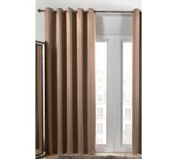 Pair of Eyelet OR Pencil Pleat Blackout Curtains Thermal Ready Made OHS Light Beige 228cm width x 228cm drop