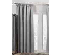 Pair of Eyelet OR Pencil Pleat Blackout Curtains Thermal Ready Made OHS Light Grey 168cm width x 137cm drop