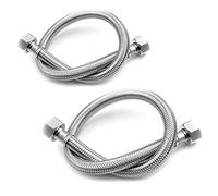 Pair of Flexible Pipes for Bathroom/Kitchen/Toilet Taps British Standard Pipe 1/2" x 1/2" BSP Fitting 500mm Long