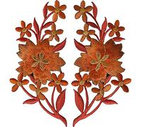 Pair of Flower Patches Iron Sew On Jeans Embroidery Patch Badge Applique Flowers